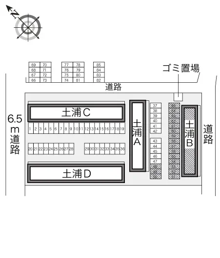 ★手数料０円★土浦市真鍋１丁目　月極駐車場（LP）